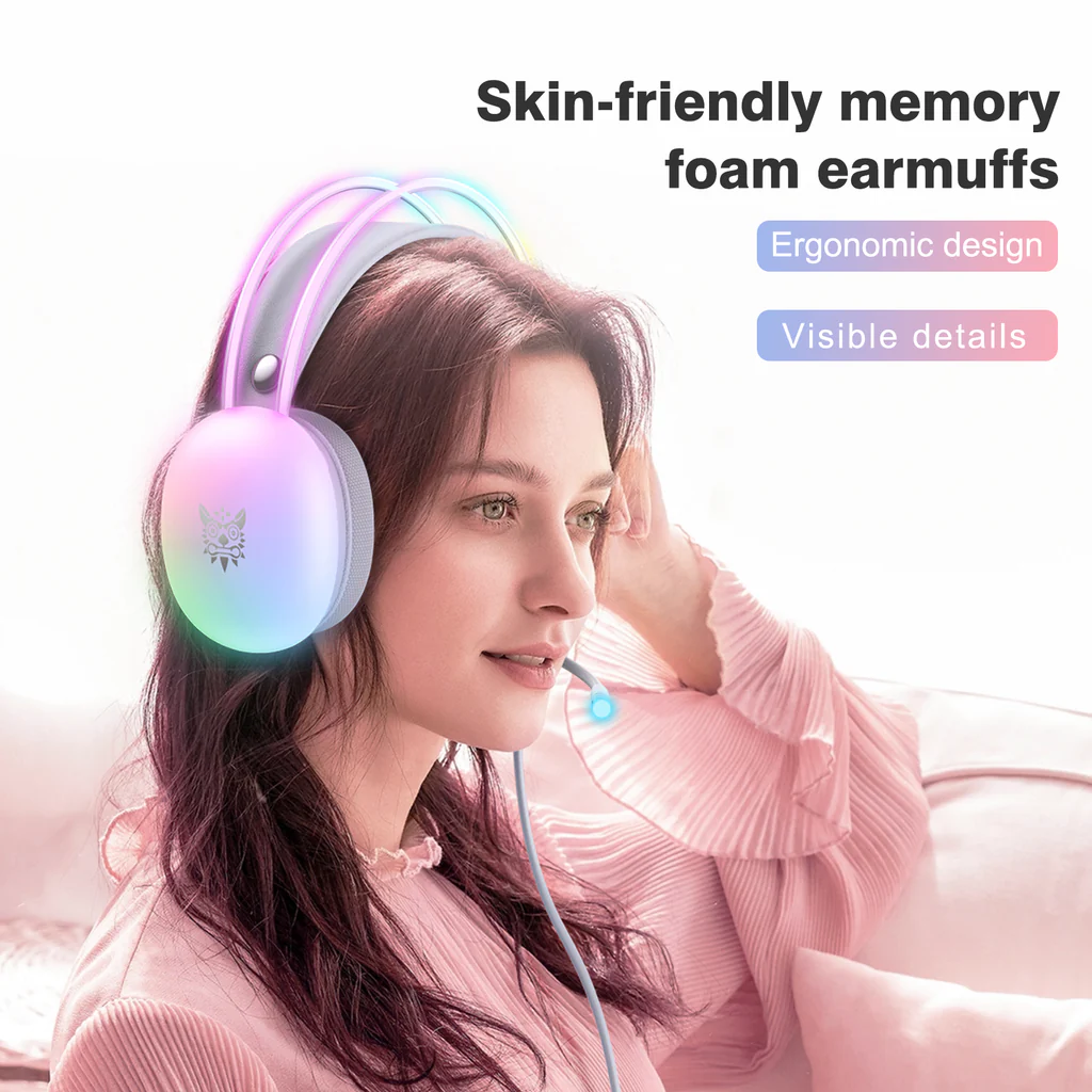 ONIKUMA X25 RGB Gaming Headset – 360° Mikrofon, 3D Stereo Ses, Dinamik RGB Işıklar ile E-Spor Keyfi